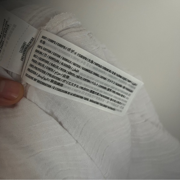 Abercrombie & Fitch White One-Shoulder Mini Beach Cover Up-Size Large - Picture 8 of 8